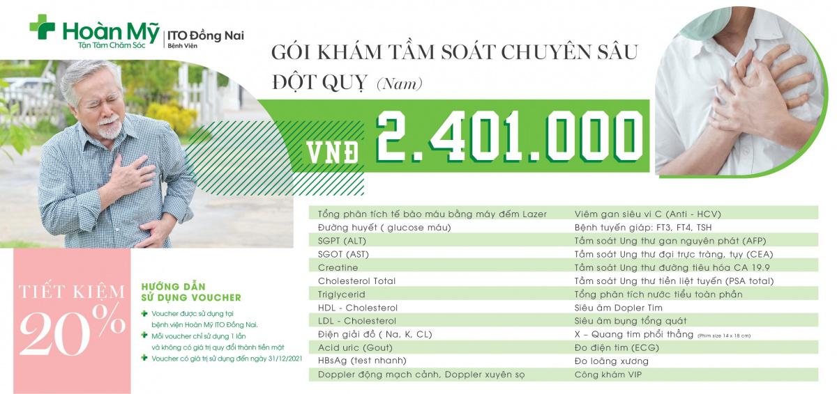 Gói khám chuyên sâu đột quỵ nam và nữ tại Bệnh viện Hoàn Mỹ ITO Đồng Nai