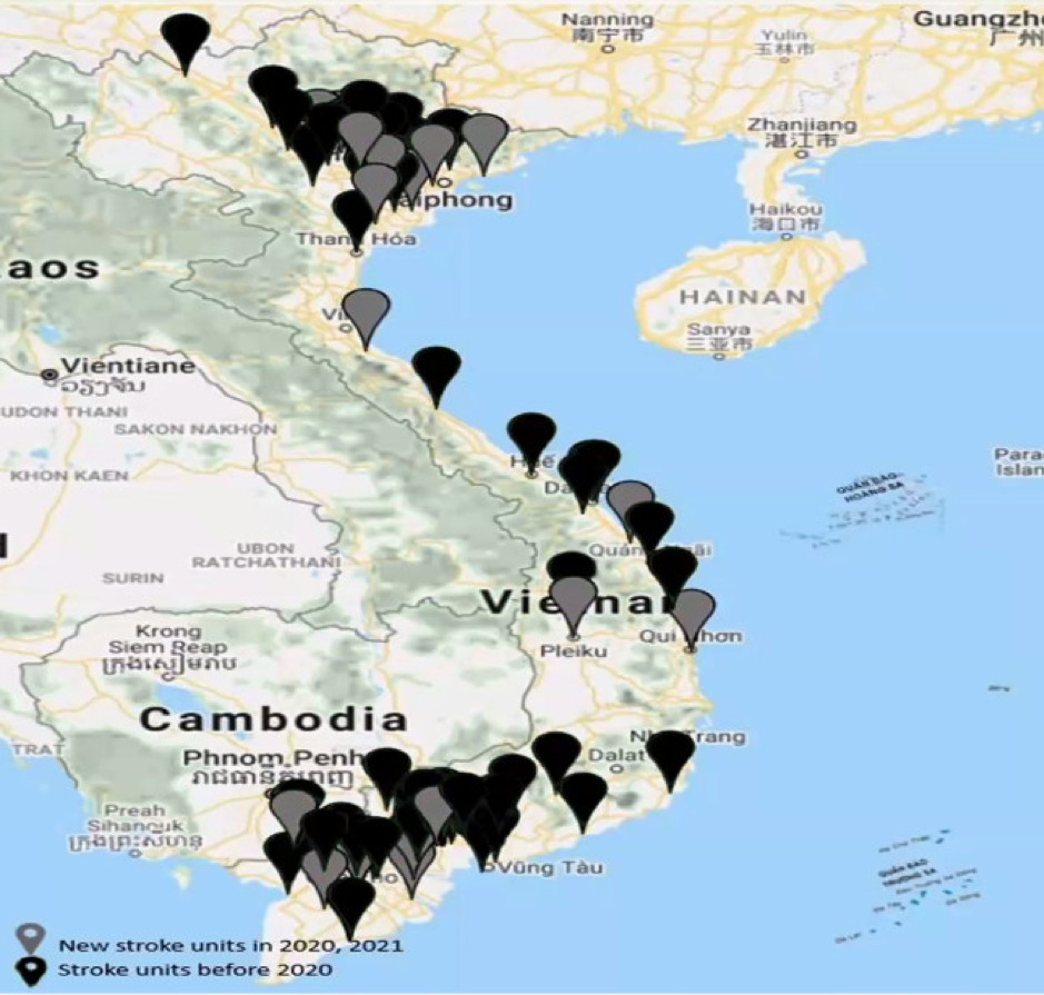 Bản đồ các trung tâm cấp cứu đột quỵ trên toàn quốc