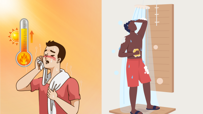 Tắm ngay sau khi đi nắng có gây đột quỵ?