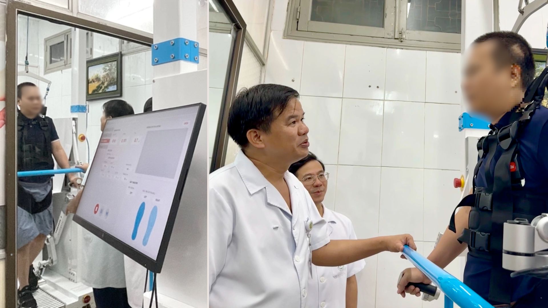 Hà Nội: Người đàn ông được robot tập phục hồi dáng đi sau đột quỵ