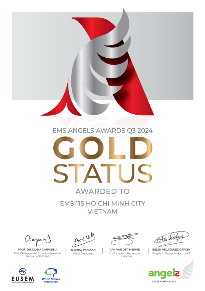 Trung tâm Cấp cứu 115 TPHCM đạt chứng nhận Vàng giải thưởng EMS Angels