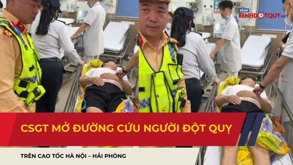 CSGT mở đường cứu người đột quỵ trên cao tốc Hà Nội – Hải Phòng